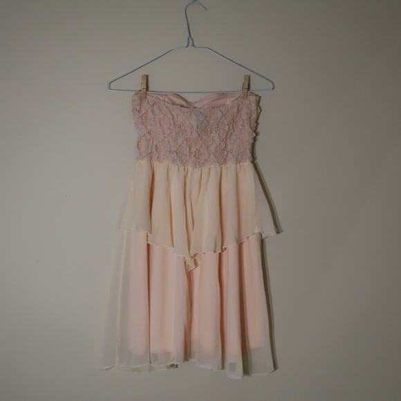 Peach Strapless Dress - Picture 2 of 2